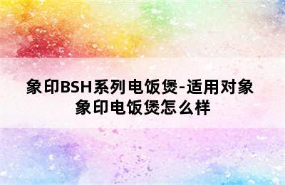 象印BSH系列电饭煲-适用对象 象印电饭煲怎么样